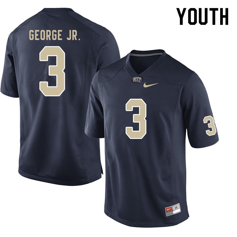 Youth #3 Jeff George Jr. Pitt Panthers College Football Jerseys Sale-Navy